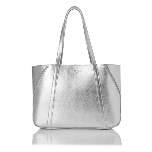 Silver leather tote bag uk hot sale