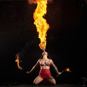 Arm, Human body, Entertainment, Performing arts, Fire, Artist, Flame, Muscle, Performance, Dancer, 