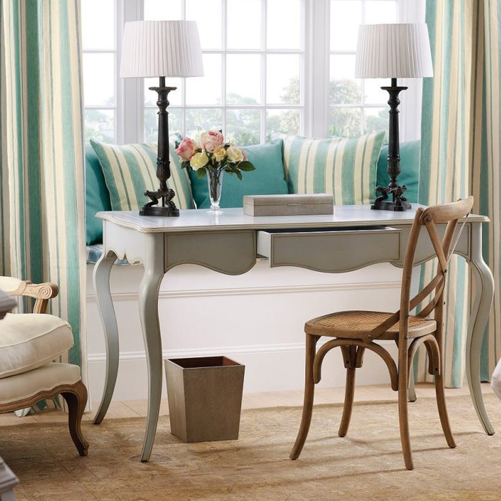 Room, Interior design, Floor, Lampshade, Furniture, Textile, Flooring, Lamp, Teal, Table, 