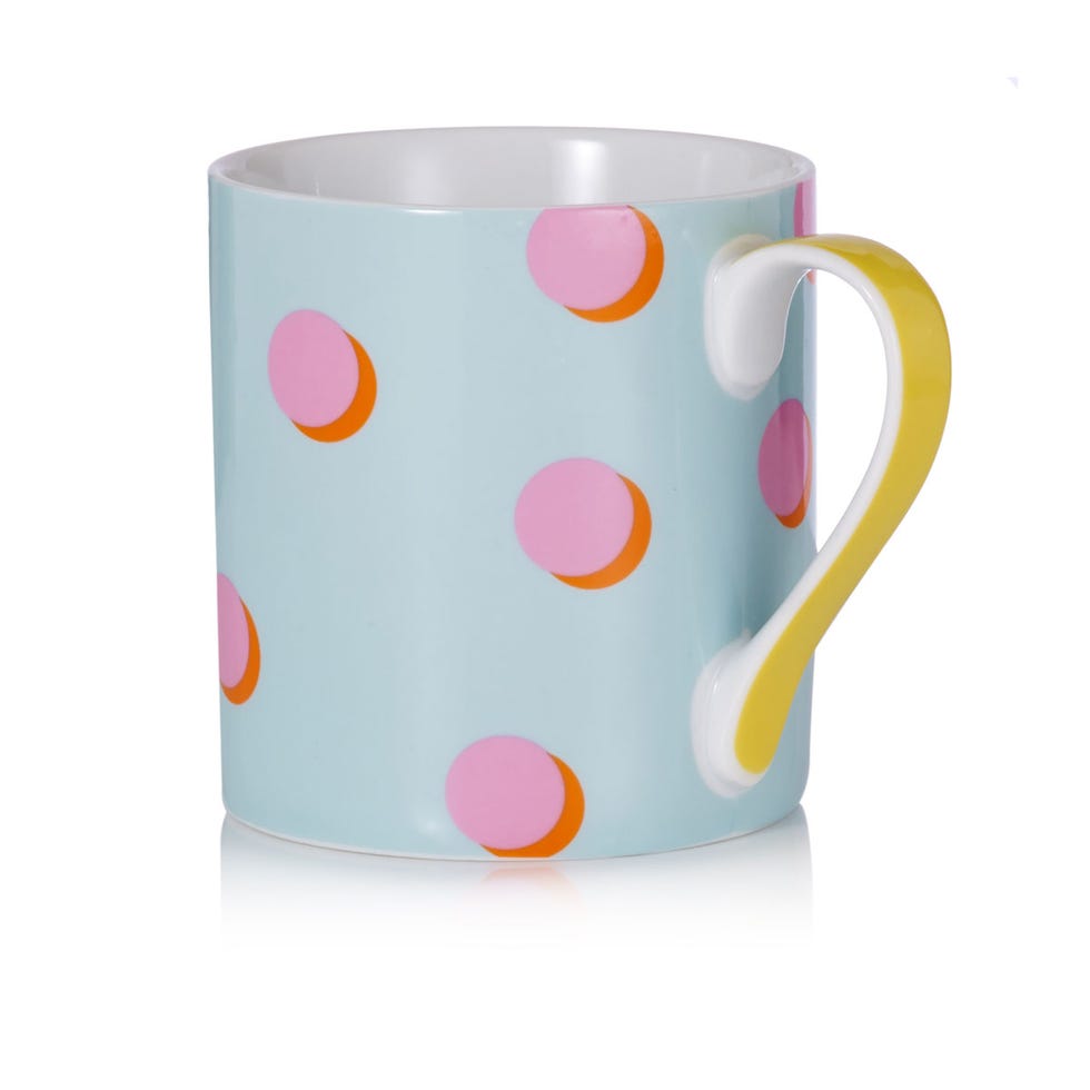 Serveware, Drinkware, Cup, Dishware, Pink, Tableware, Porcelain, Ceramic, Orange, Teal, 