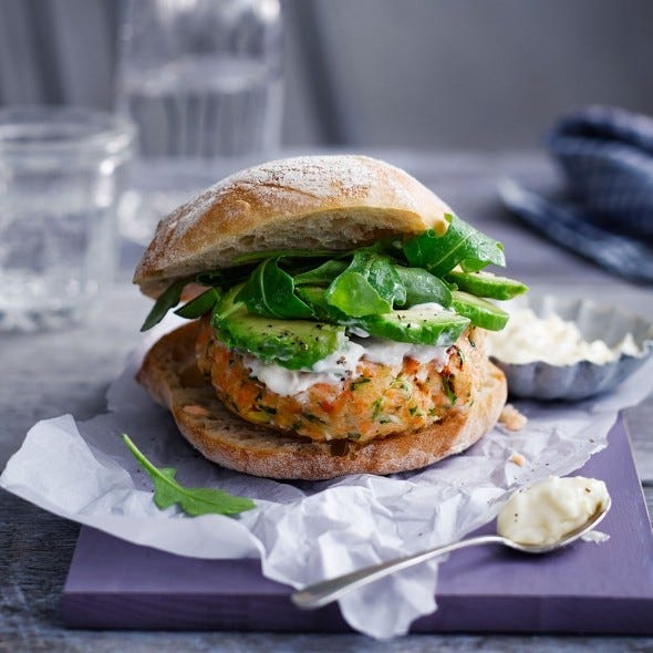 salmon recipes salmon and avocado burger