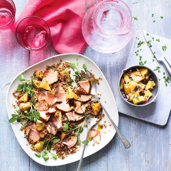 salmon recipes blackened salmon with pineapple quinoa