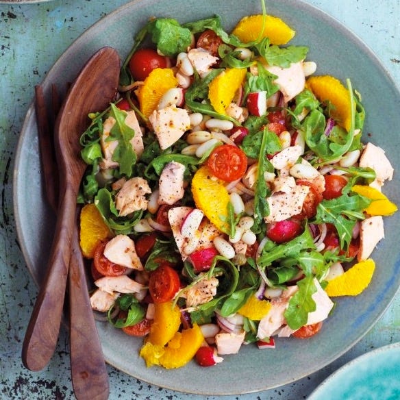 salmon recipes salmon and bean salad
