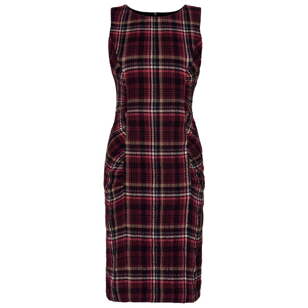 Plaid, Product, Tartan, Brown, Pattern, Textile, Red, White, Collar, Style, 