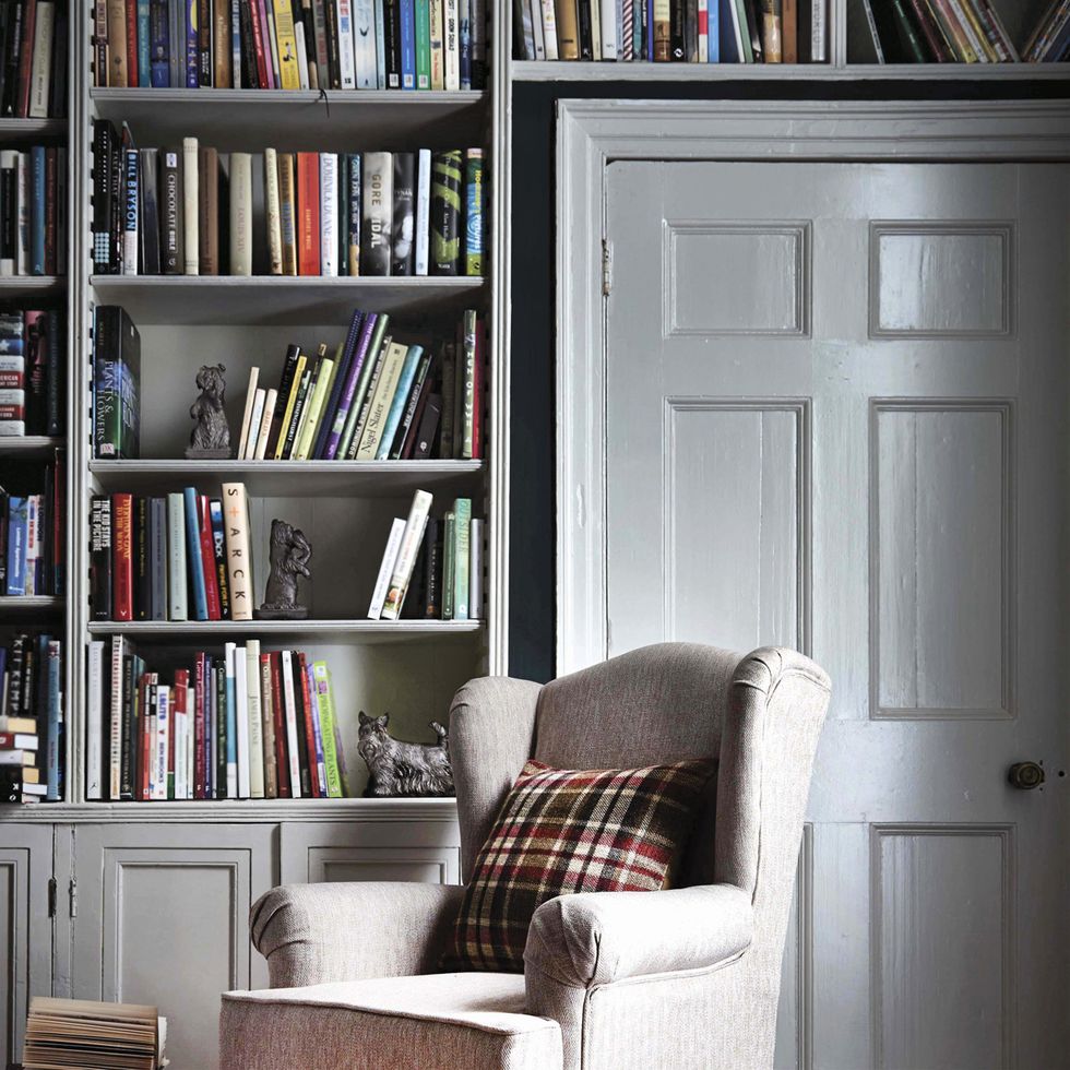Wood, Green, Room, Shelf, Wall, Bookcase, Shelving, Furniture, Interior design, Publication, 