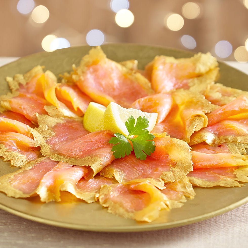 Food, Cuisine, Ingredient, Dish, Meat, Prosciutto, Crudo, Peach, Jamón serrano, Garnish, 