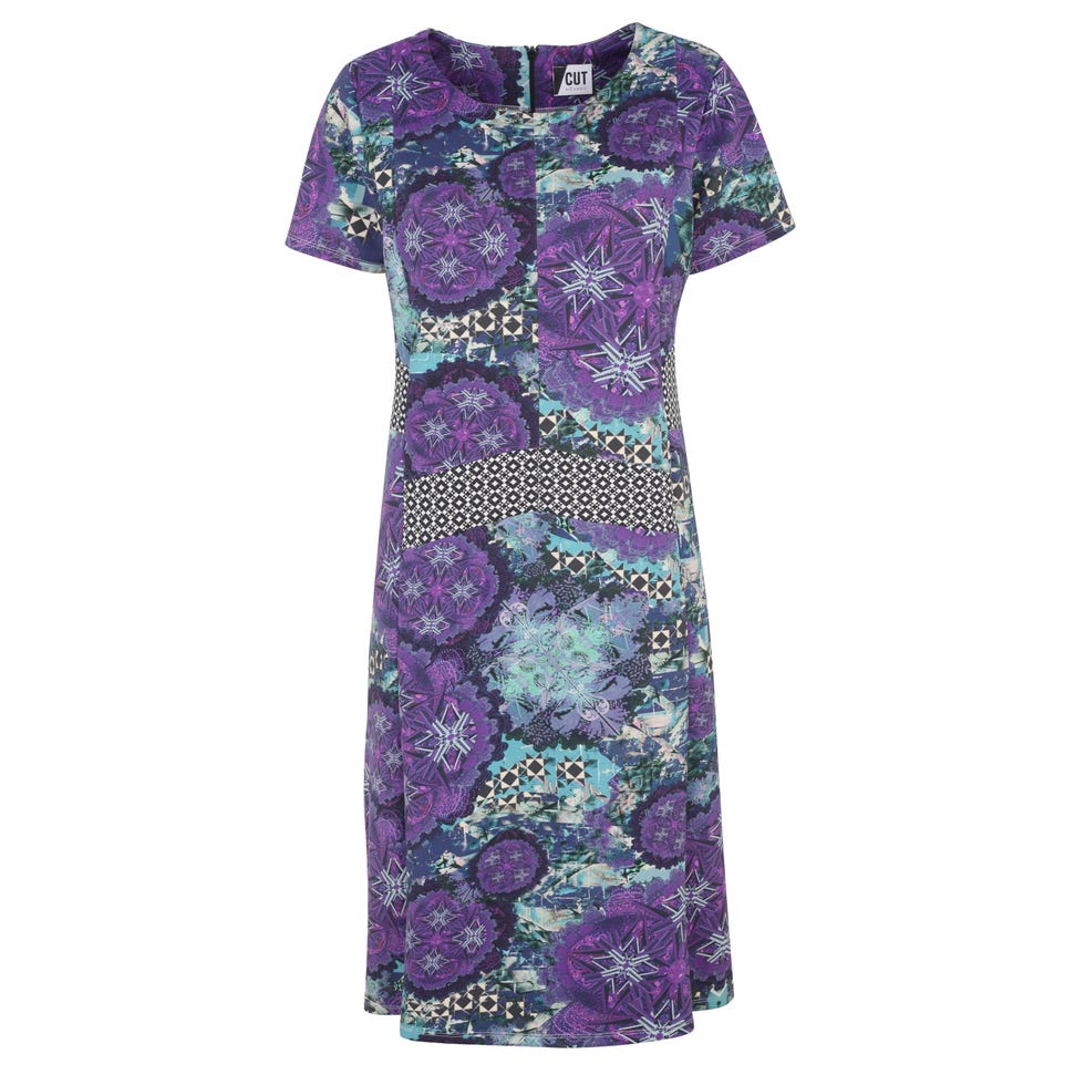Sleeve, Purple, Pattern, Teal, Violet, Lavender, Aqua, Turquoise, One-piece garment, Day dress, 