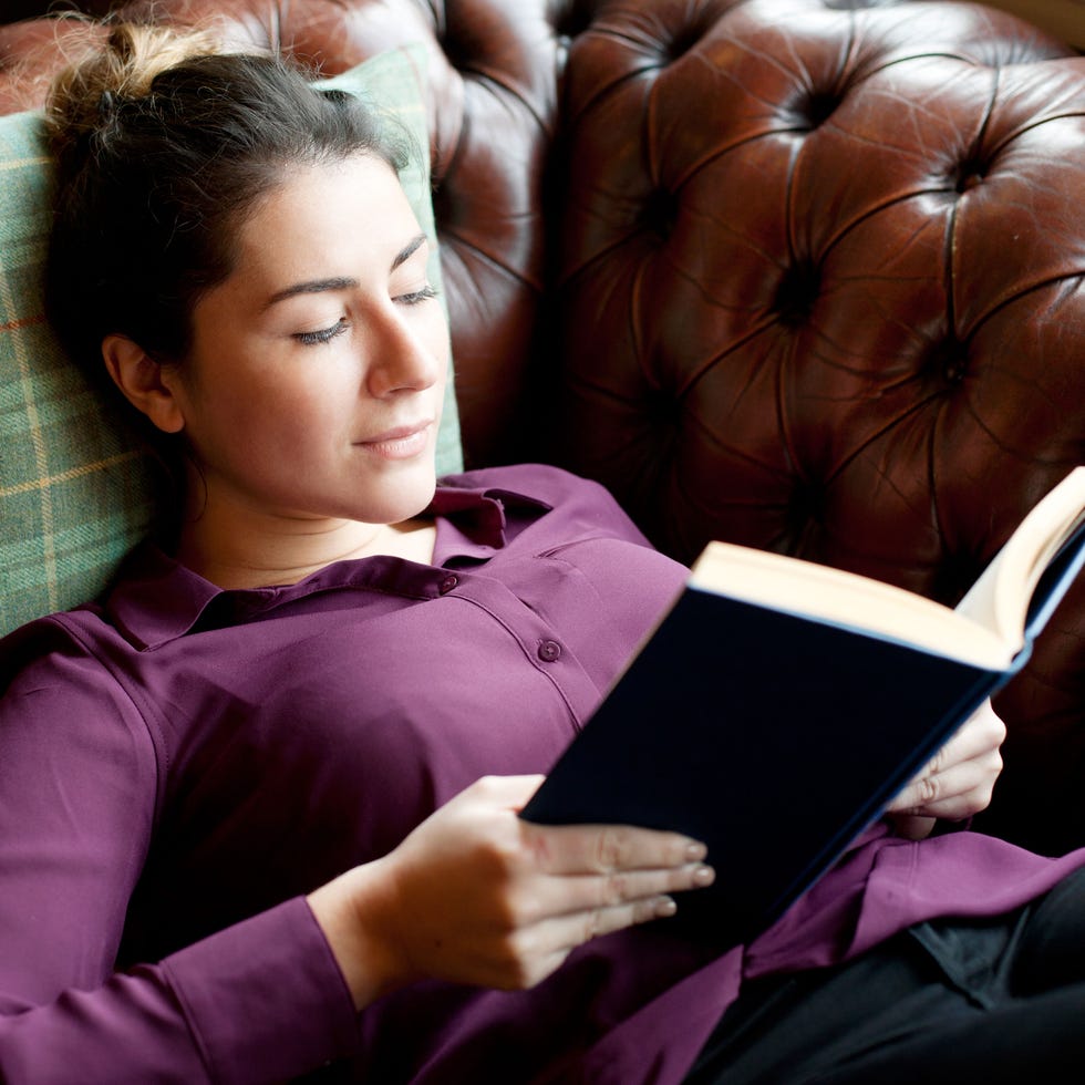Purple, Eyelash, Earrings, Makeover, Book, Plaid, Reading, Model, 