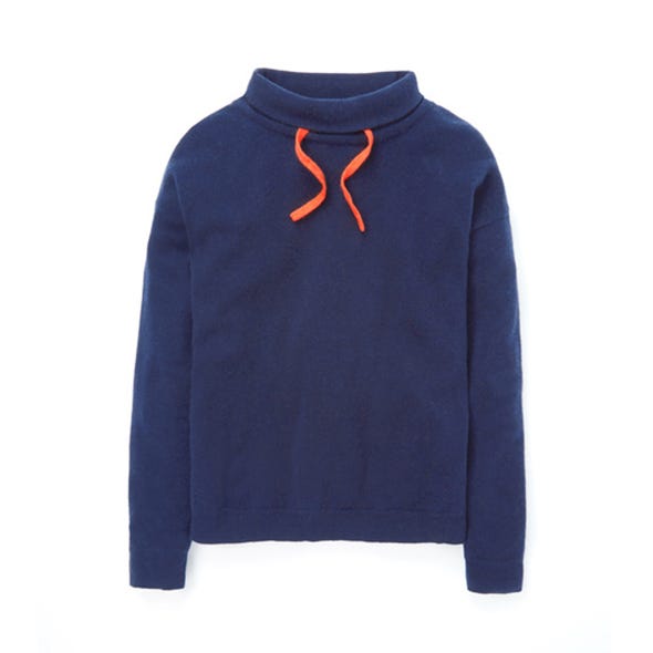 Blue, Product, Sleeve, Textile, Collar, Outerwear, White, Sweatshirt, Electric blue, Sweater, 
