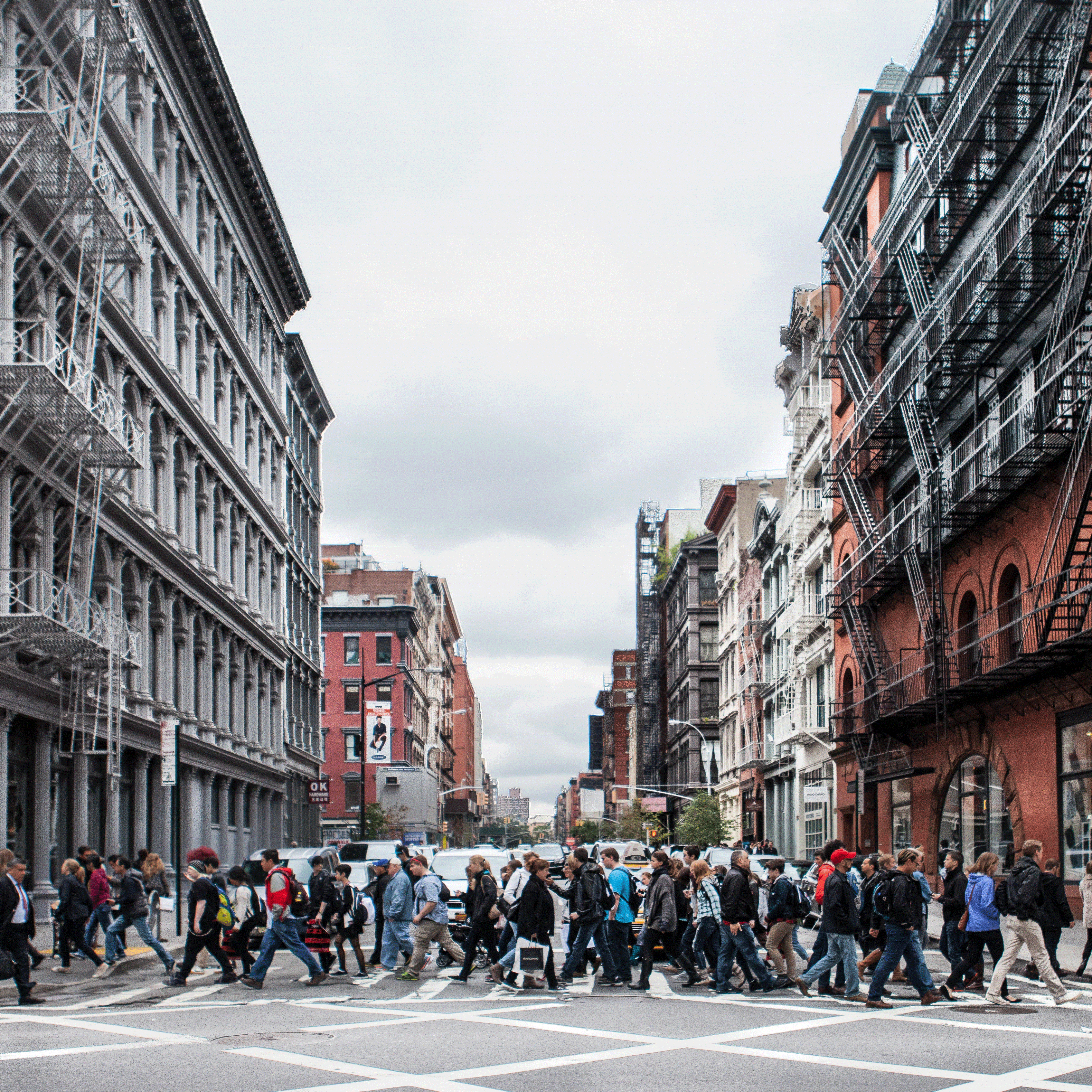 Road, Street, Town, Neighbourhood, Infrastructure, City, Public space, Building, Crowd, Pedestrian, 