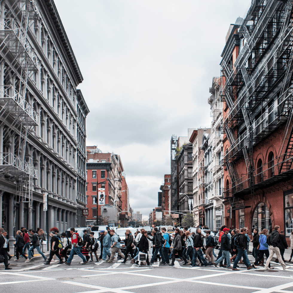 Road, Street, Town, Neighbourhood, Infrastructure, City, Public space, Building, Crowd, Pedestrian, 