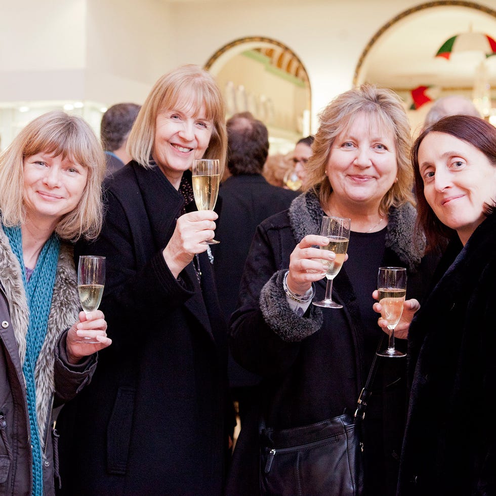 Smile, Eye, Wine glass, Drink, Barware, Happy, Facial expression, Alcoholic beverage, Stemware, Glass, 