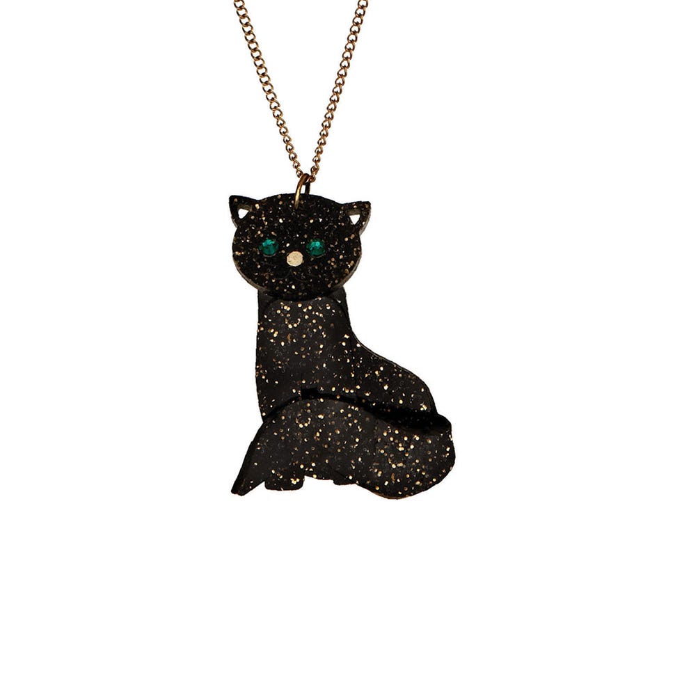 Carnivore, Style, Black, Terrestrial animal, Jewellery, Felidae, Chain, Small to medium-sized cats, Necklace, Snout, 