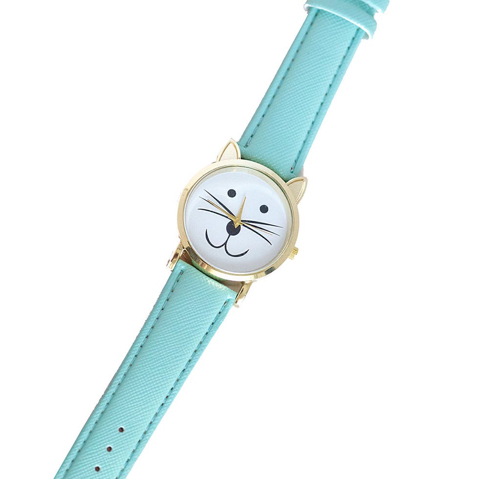 Blue, Product, Watch, Analog watch, Wrist, White, Watch accessory, Teal, Aqua, Fashion accessory, 