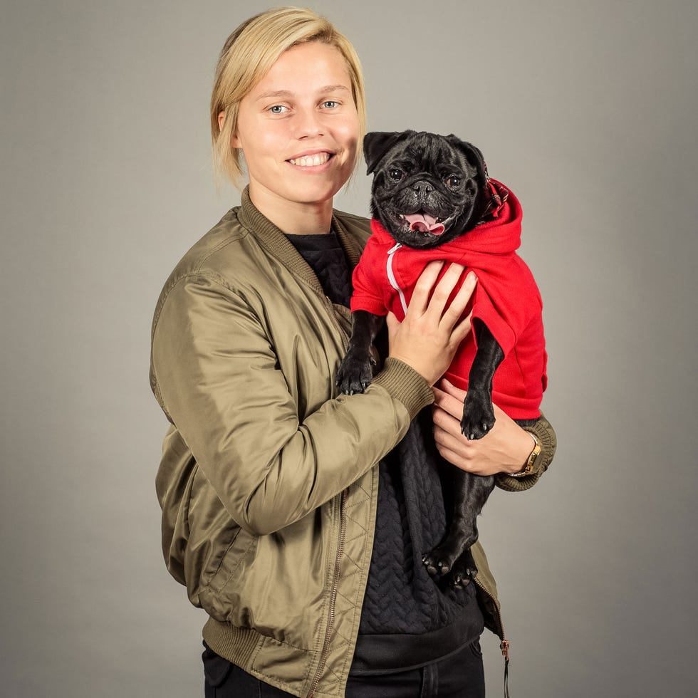 Sleeve, Carnivore, Dog, Pug, Dog breed, Jacket, Companion dog, Flash photography, Toy dog, Working animal, 
