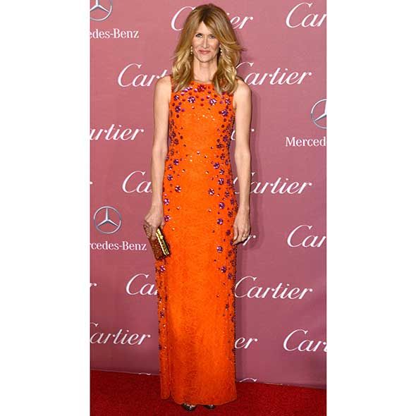 Clothing, Human, Dress, Style, Formal wear, Amber, Pattern, One-piece garment, Eyelash, Peach, 