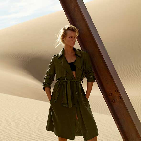 Brown, Sleeve, Shoulder, Joint, Standing, Khaki, Bag, Collar, Dress, Fashion model, 