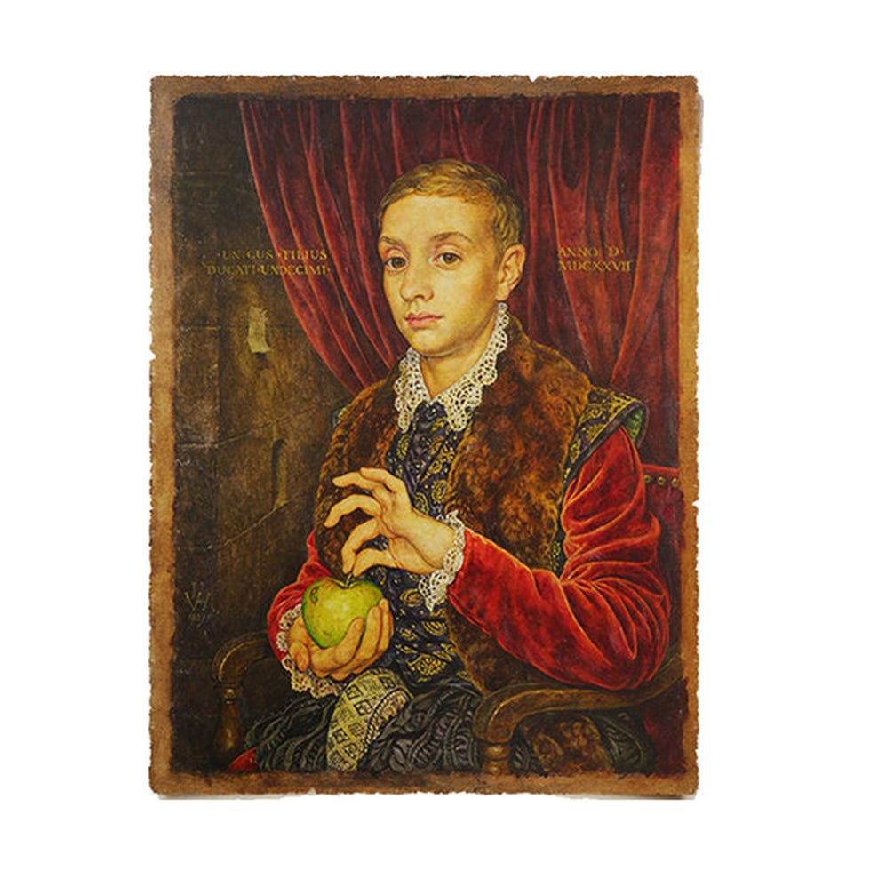 Fruit, Art, Artwork, Vintage clothing, Painting, Portrait, Produce, Visual arts, Illustration, Drawing, 