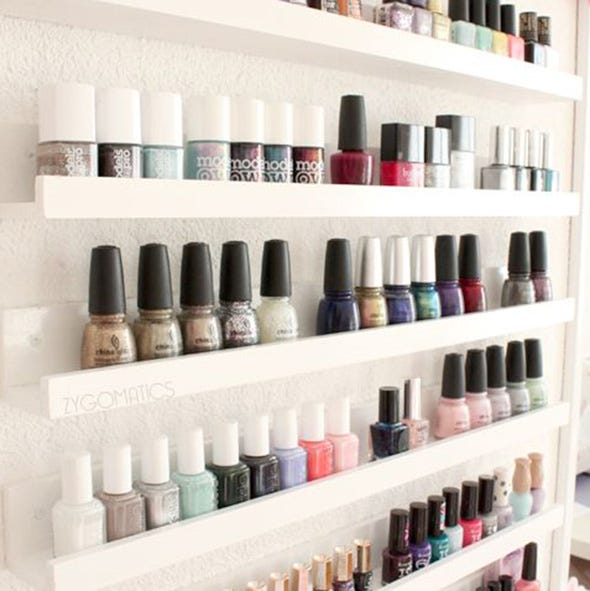 Brown, Tints and shades, Collection, Beauty, Paint, Shelving, Bottle, Beige, Peach, Cosmetics, 