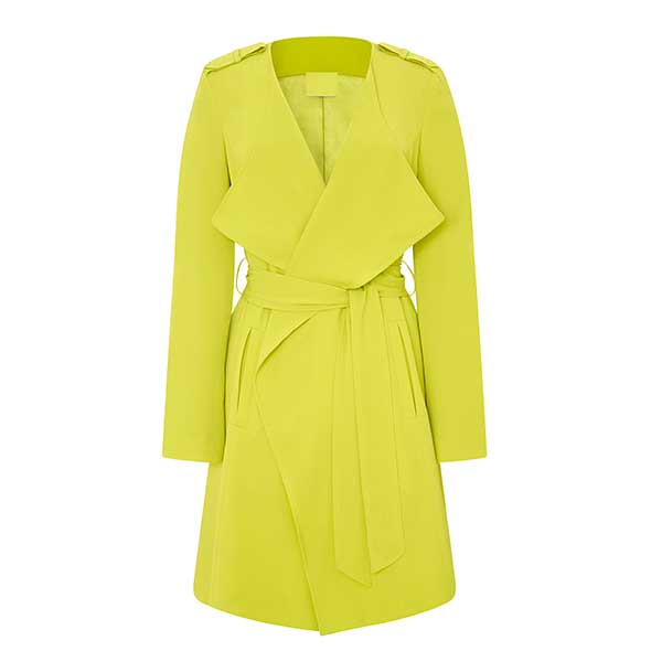 Yellow, Sleeve, Collar, Textile, Outerwear, Coat, Blazer, Fashion, Pattern, Fashion design, 
