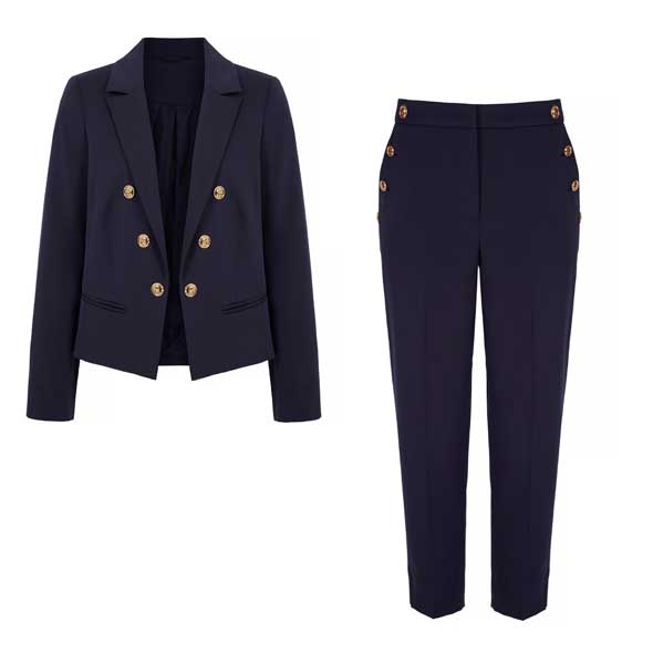 Clothing, Blue, Collar, Dress shirt, Sleeve, Denim, Textile, Standing, White, Coat, 