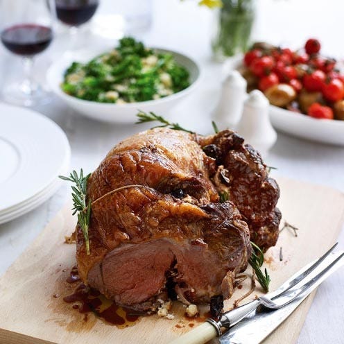 best roast lamb recipes roast lamb with jersey royals and vine tomatoes