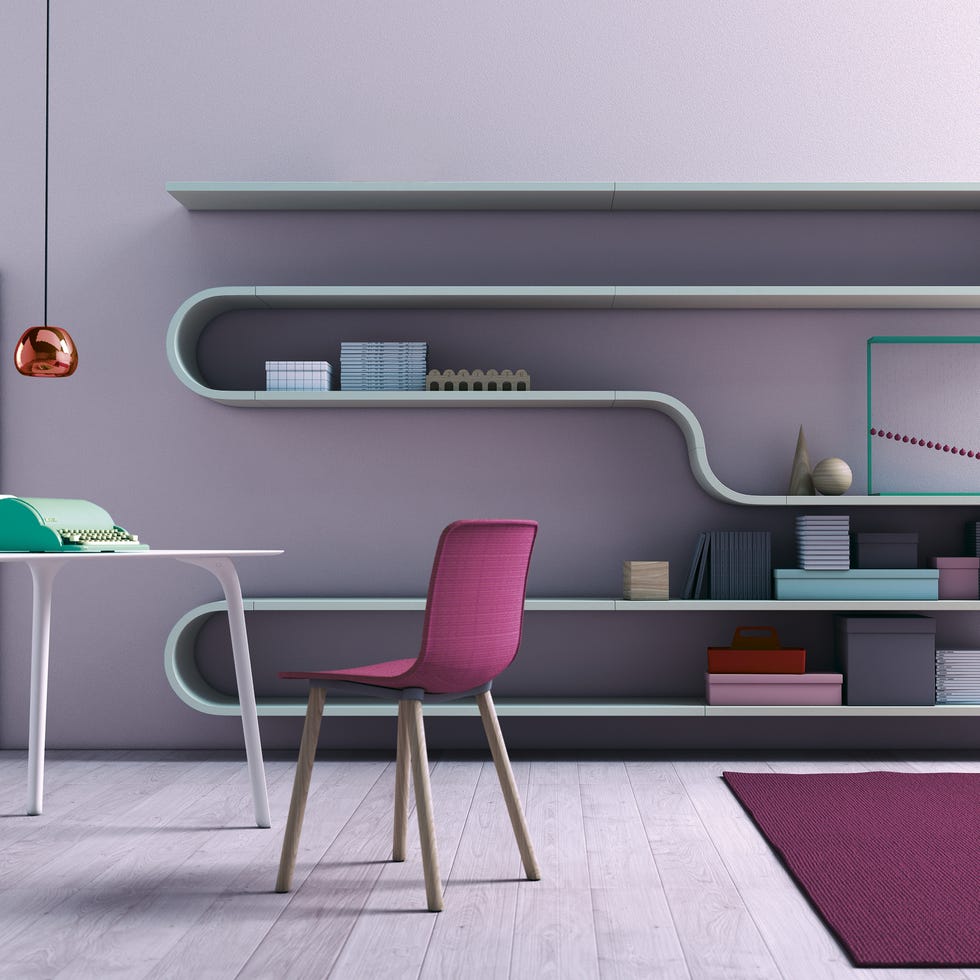 Green, Room, Interior design, Floor, Wall, Flooring, Line, Purple, Rectangle, Violet, 