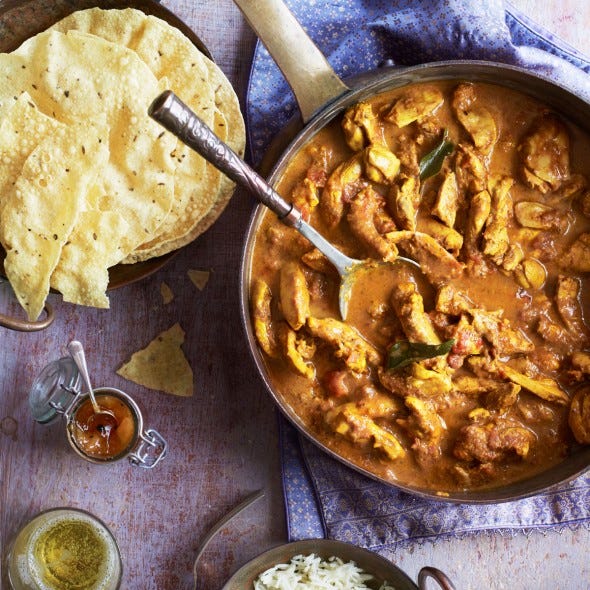 food, cuisine, dish, meal, tableware, recipe, spoon, stew, curry, plate,