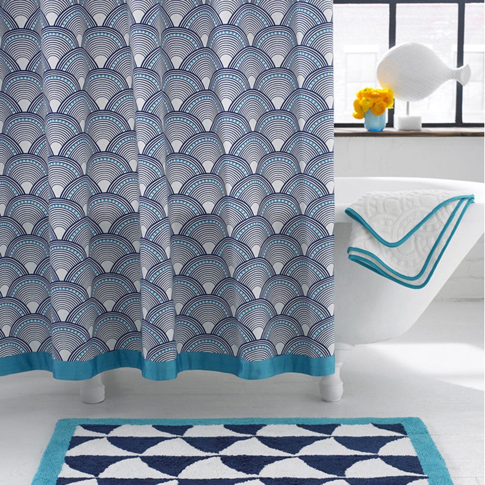Blue, Pattern, Teal, Floor, Turquoise, Aqua, Flooring, Home accessories, Mat, Design, 
