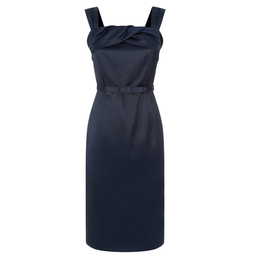 Clothing, Sleeve, Dress, Textile, Formal wear, One-piece garment, Collar, Black, Pattern, Day dress, 