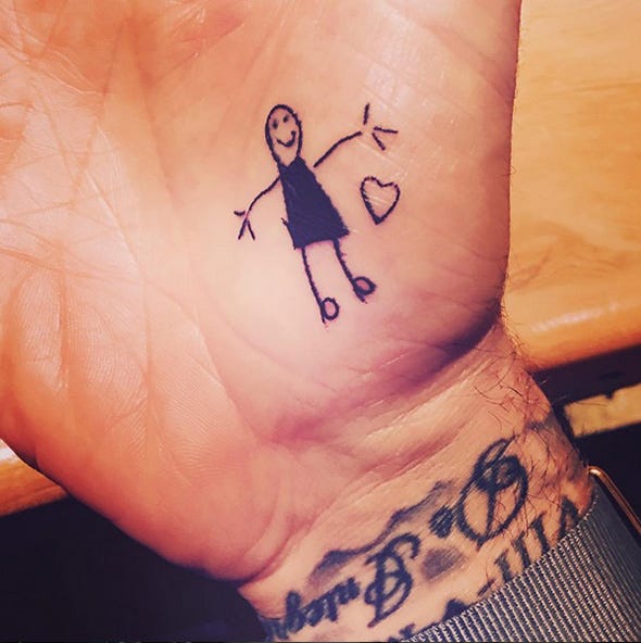 Finger, Wrist, Tattoo, Thumb, Illustration, Temporary tattoo, Drawing, Animation, Balance, 