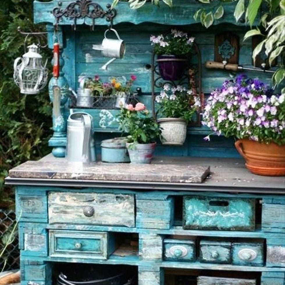 Blue, Flowerpot, Flower, Teal, Drawer, Turquoise, Houseplant, Chest of drawers, Floristry, Flower Arranging, 