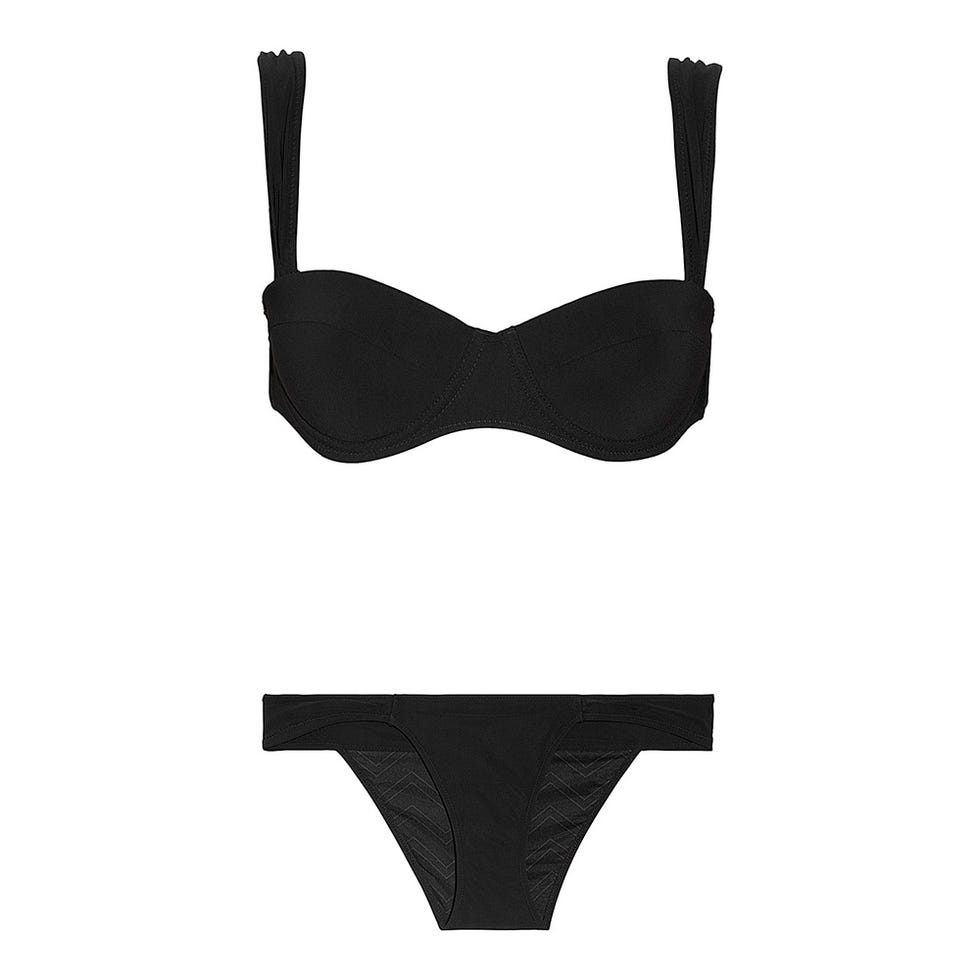 Undergarment, Brassiere, Costume accessory, Black, Swimwear, Swimsuit bottom, Lingerie, Briefs, Swimsuit top, Underpants, 