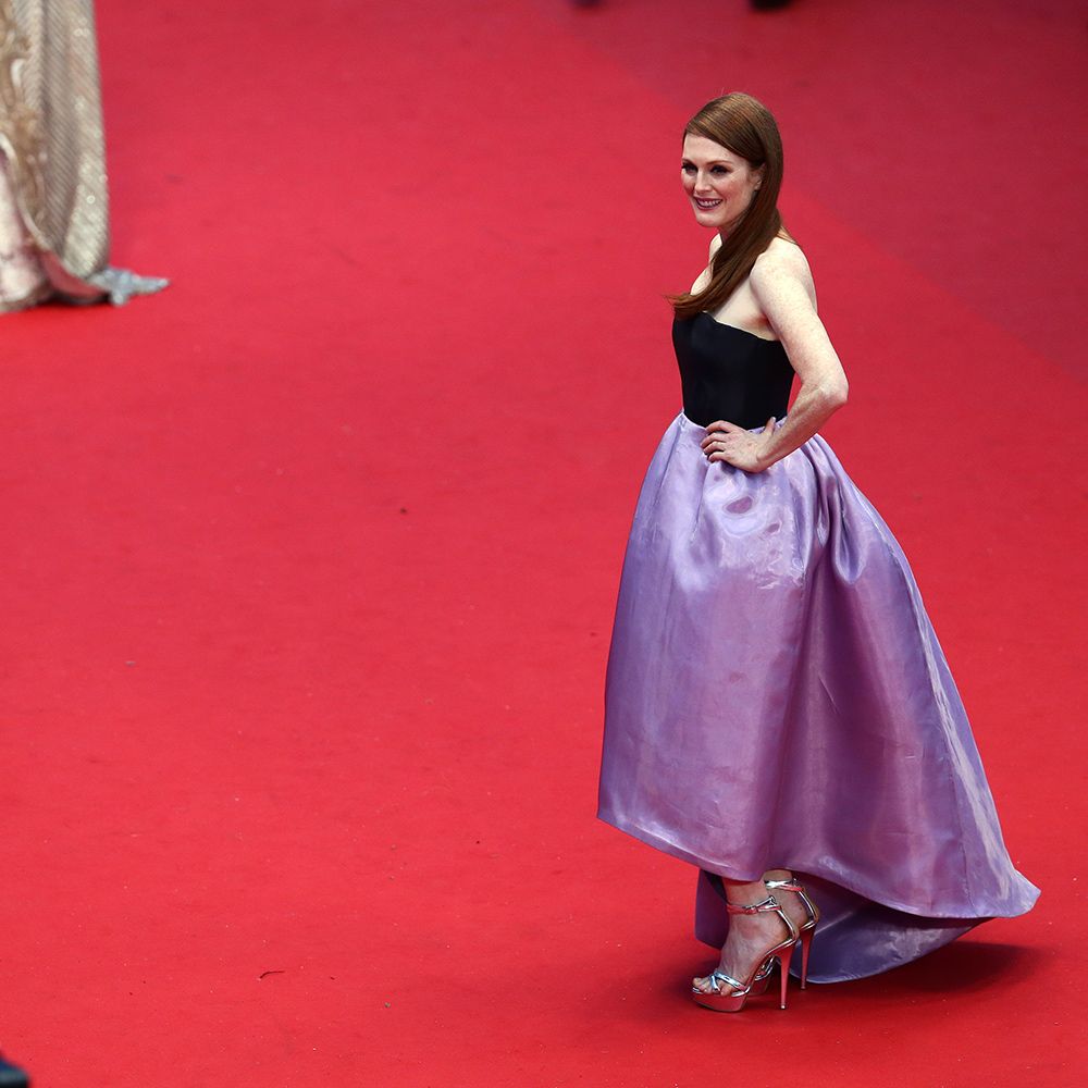 Shoulder, Red, Textile, Joint, Flooring, Style, Pink, Dress, Formal wear, Strapless dress, 