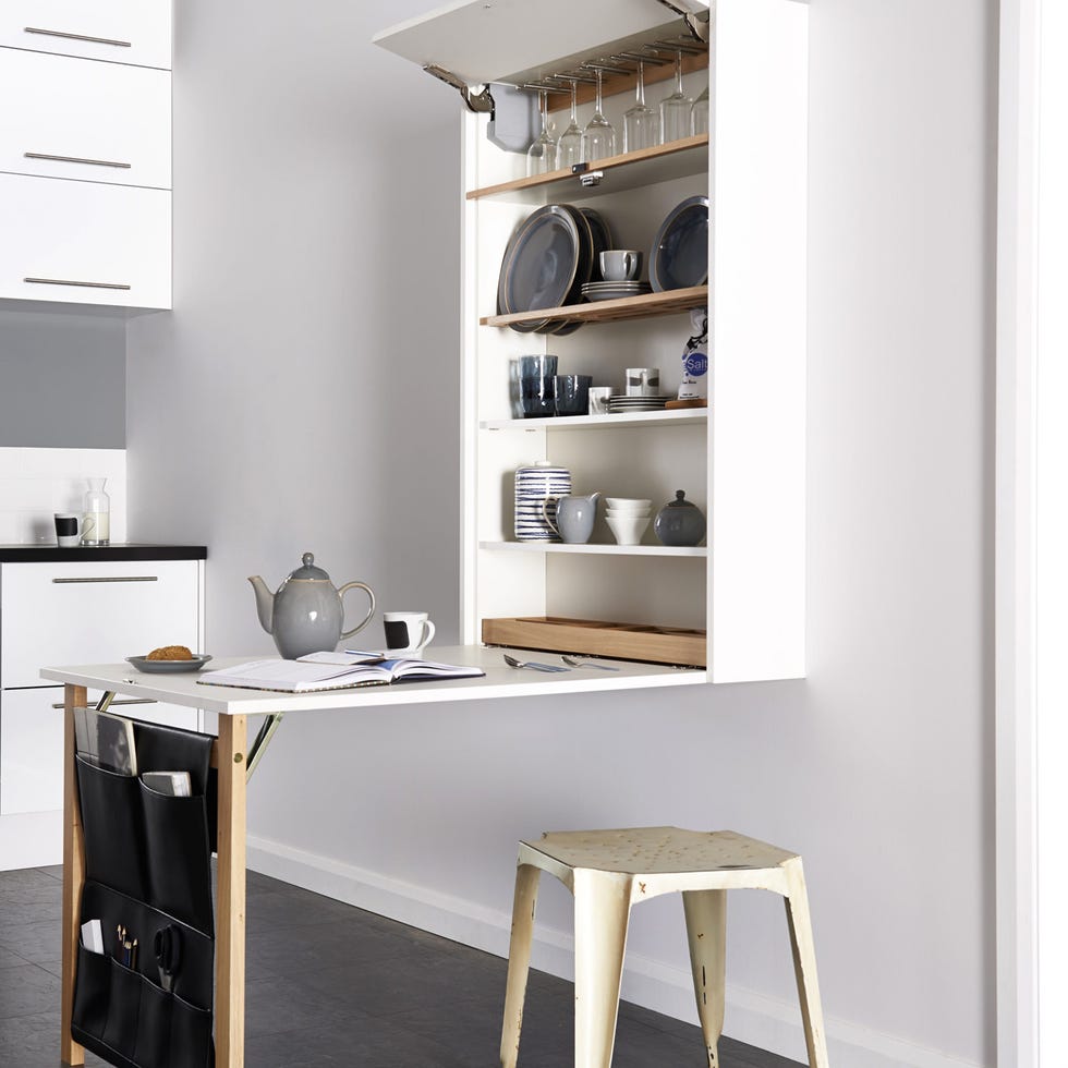 Room, Furniture, Shelf, Serveware, Dishware, Cupboard, Shelving, Cabinetry, Kitchen, Grey, 