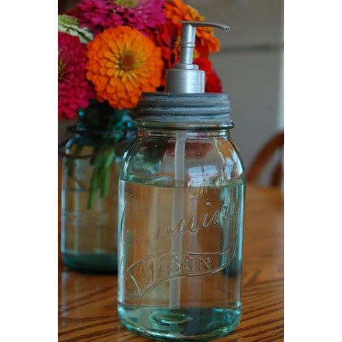 Glass, Drinkware, Mason jar, Bottle, Petal, Cut flowers, Glass bottle, Food storage containers, Lid, Teal, 