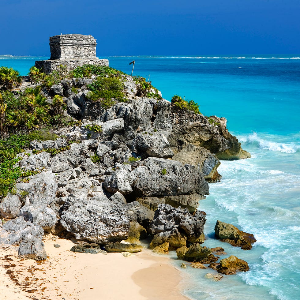 Coastal and oceanic landforms, Rock, Coast, Bedrock, Ocean, Azure, Sea, Shore, Aqua, Beach, 
