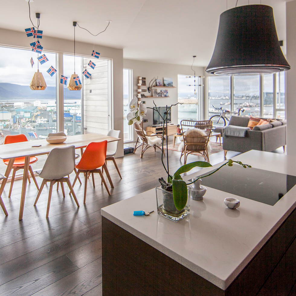 Interior design, Furniture, Floor, Table, Room, Glass, Ceiling, Flooring, Interior design, Chair, 