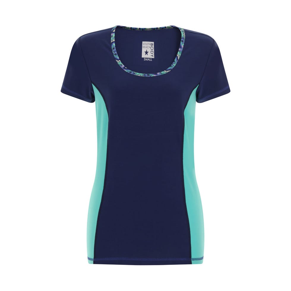 Blue, Sleeve, Sportswear, Teal, Aqua, Turquoise, Pattern, Electric blue, Jersey, Azure, 