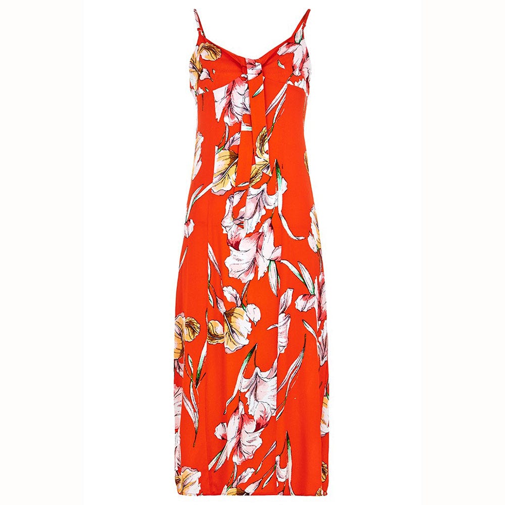 Sleeveless shirt, Orange, One-piece garment, Day dress, Pattern, Peach, Clothes hanger, Fashion design, Nightwear, Pattern, 