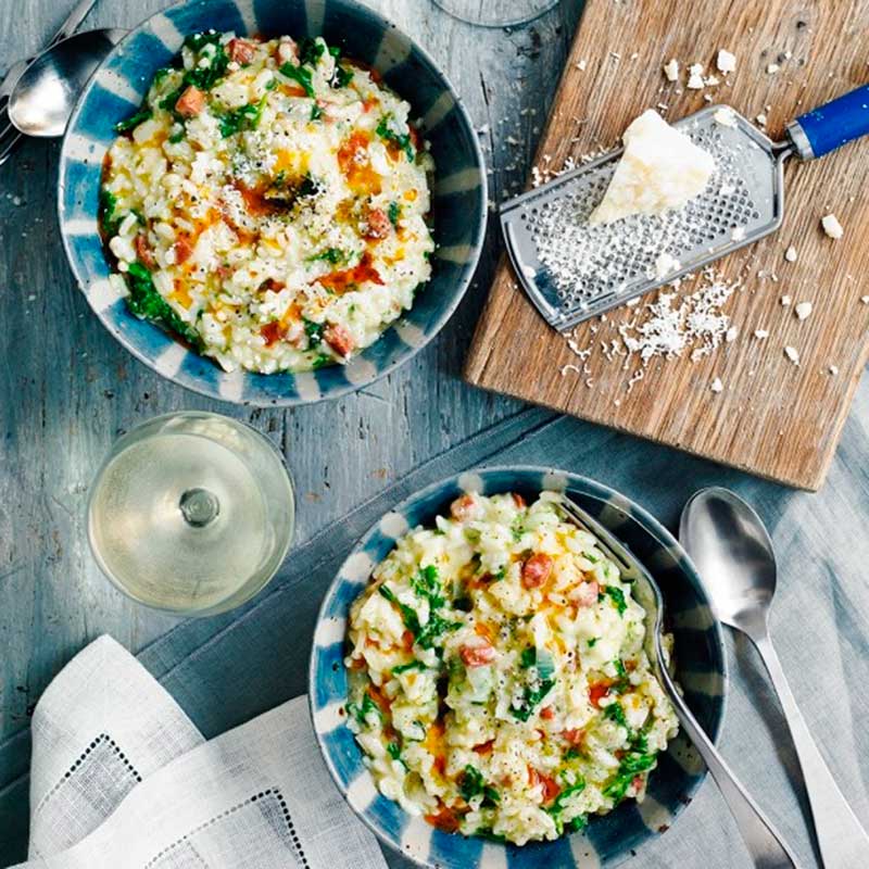 chorizo and kale risotto