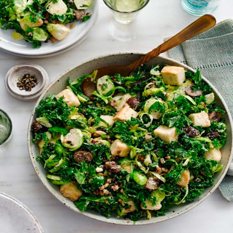 kale, sprout and tofu salad