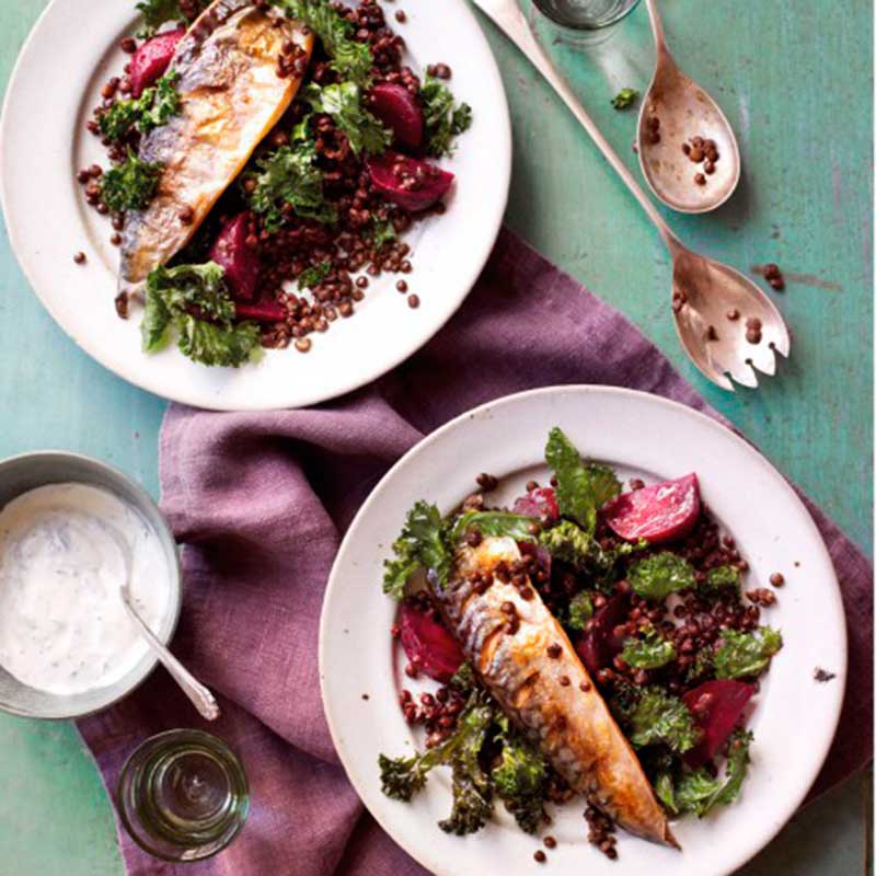 mackerel and kale salad