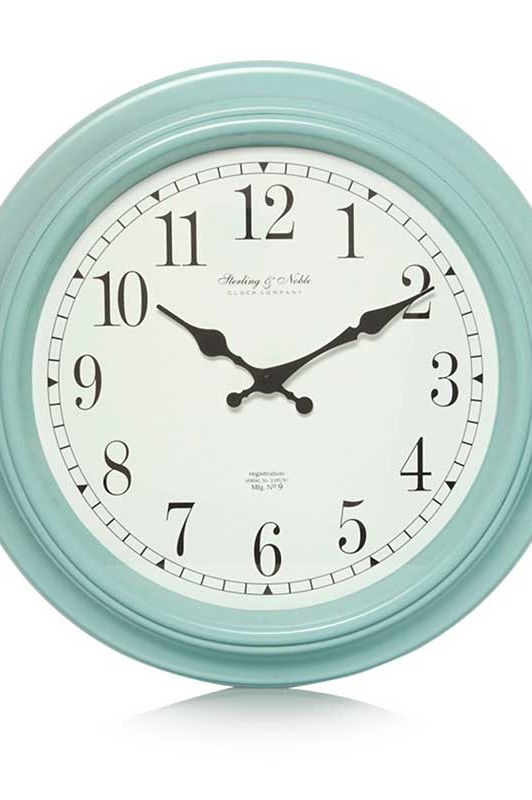Product, Teal, Aqua, Turquoise, Font, Colorfulness, Home accessories, Clock, Wall clock, Circle, 
