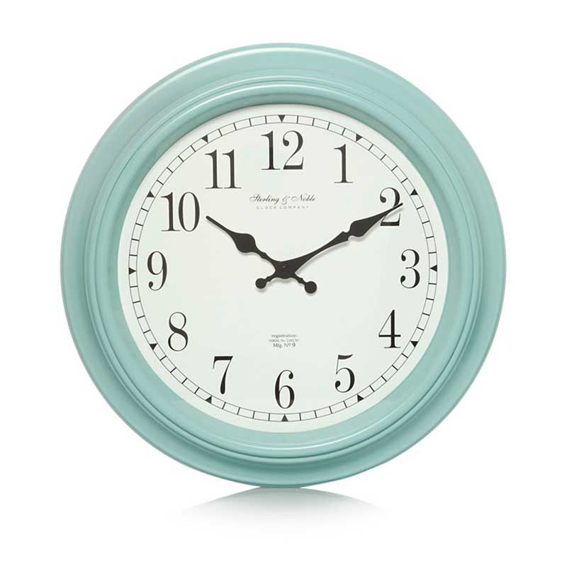 Product, Teal, Aqua, Turquoise, Font, Colorfulness, Home accessories, Clock, Wall clock, Circle, 