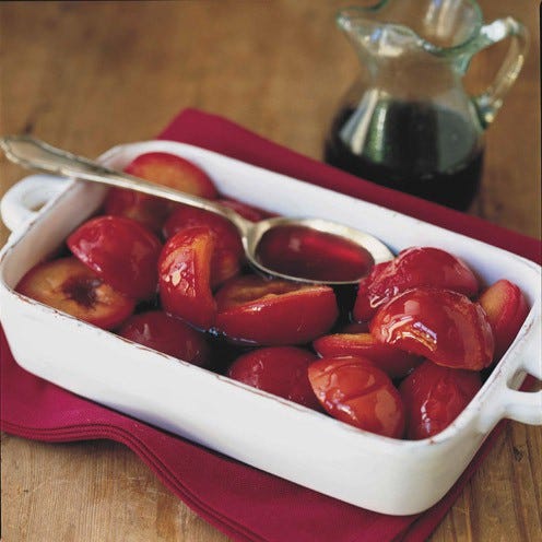 best plum recipes poached plums with port