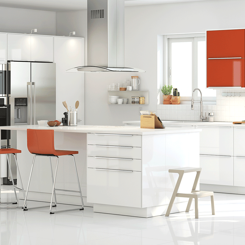 Product, Room, Interior design, Floor, White, Furniture, Line, Countertop, Kitchen, Cabinetry, 