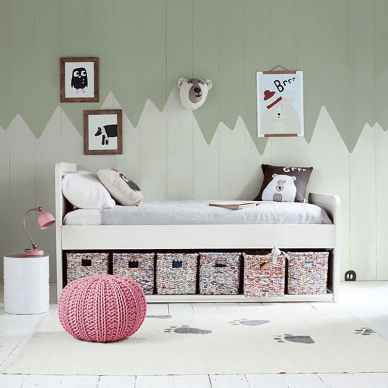 Furniture, Room, Bedroom, Pink, Bed, Interior design, Wall, Couch, studio couch, Table, 