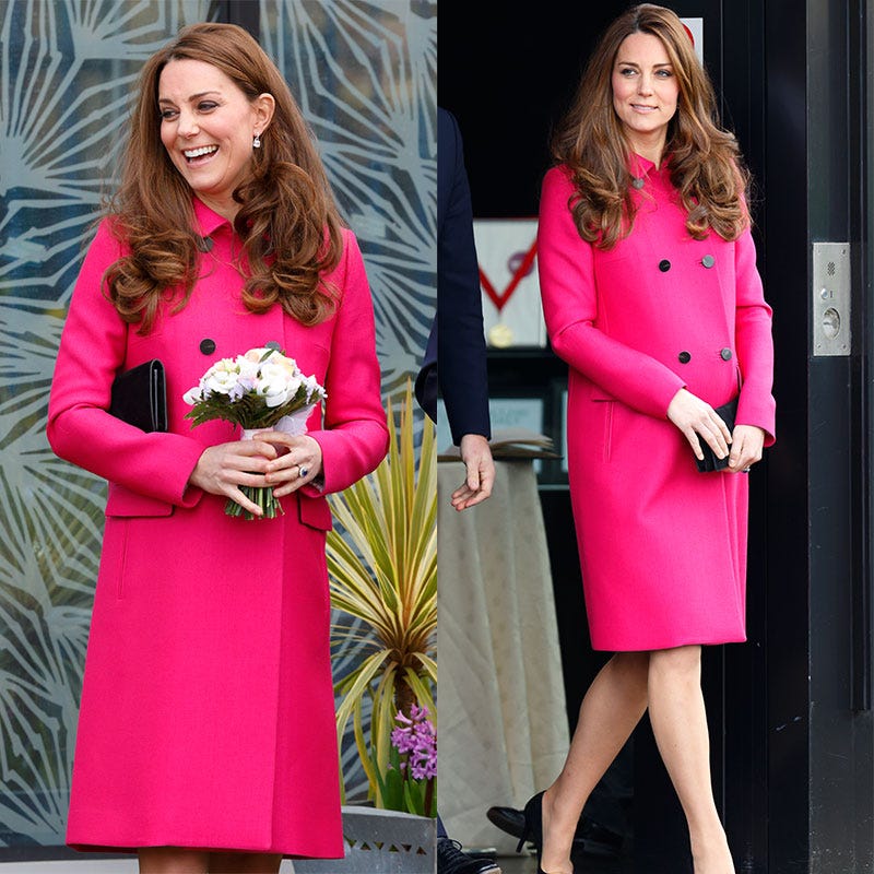 Clothing, Pink, Dress, Fashion, Coat, Street fashion, Outerwear, Sleeve, Magenta, Trench coat, 