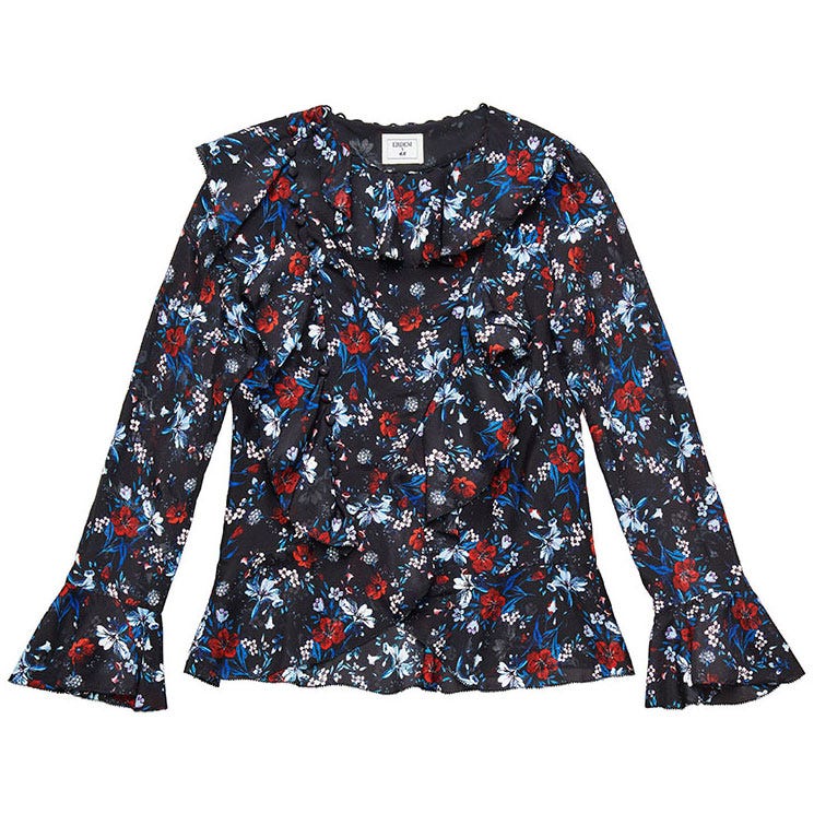 Clothing, Blue, Sleeve, Outerwear, Blouse, Button, Top, Pattern, Neck, Shirt, 